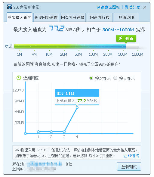 360宽带测速器最新独立版v5.1.1.1430，极速测速无需安装360全家桶！